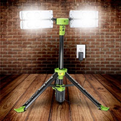 Image showing 6 th Powersmith Voyager 8,000-Lumen LED 4-Light Tripod-Mounted Rechargeable Portable Work Light