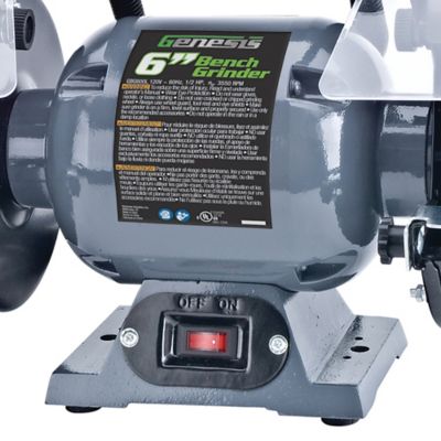 Image showing  1/2-HP 6-In. Bench Grinder with Lights and Eye Shields