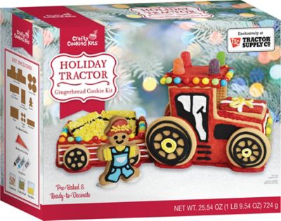 Image showing  Holiday Tractor with Hay Wagon Gingerbread Cookie Kit