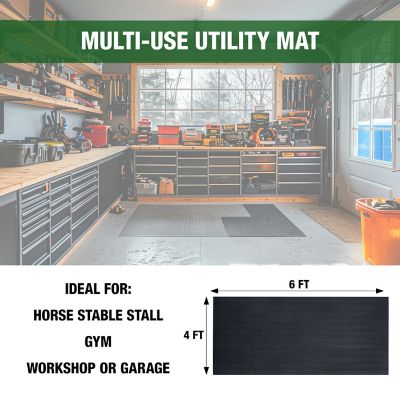 Image showing  4 ft. x 6 ft. x 5/16 in. Black Rubber Utility Mat