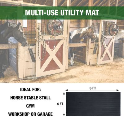 Image showing  4 ft. x 6 ft. x 5/16 in. Black Rubber Utility Mat