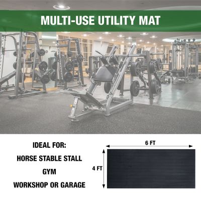 Image showing 7 th Boomerang Rubber Inc. 4 ft. x 6 ft. x 5/16 in. Black Rubber Utility Mat