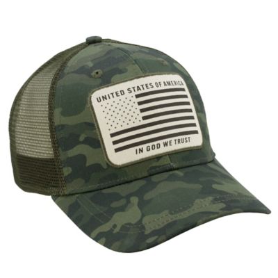 Image showing  Vintage American Flag Camo Cap, Green Camo/Brown
