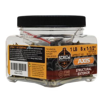 Image showing  #8x1-1/2 in. Star Drive Exterior Structural Wood Screws, 1 lb.