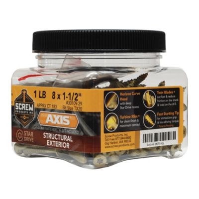 Image showing  #8x1-1/2 in. Star Drive Exterior Structural Wood Screws, 1 lb.