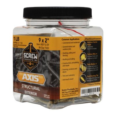 Image showing  #9x2 in. Star Drive Exterior Structural Wood Screws, 1 lb.