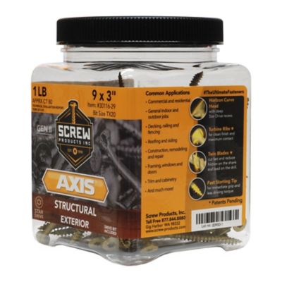 Image showing  #9 x 3 in. Star Drive Exterior Structural Wood Screws, 1 lb.