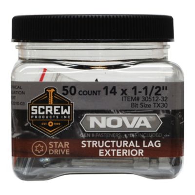 Image showing  #14x1-1/2 in. Star Drive Exterior Structural Lag Screws, 50 ct.