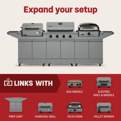 Image showing 7 th TYTUS 4-Burner Anaheim Gas Grill, 60,000 BTU, With Side Burner
