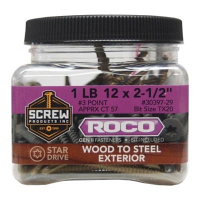 Image showing  #12x2-1/2 in. Star Drive Exterior Wood to Steel Screws, 1 lb.
