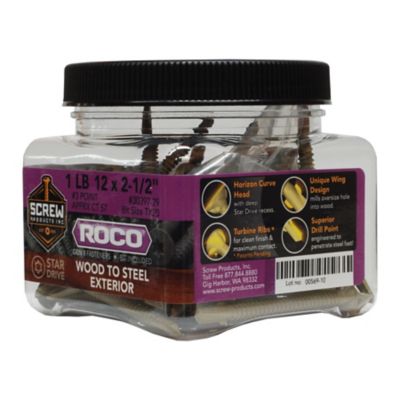 Image showing  #12x2-1/2 in. Star Drive Exterior Wood to Steel Screws, 1 lb.