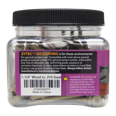 Image showing  #12x2-1/2 in. Star Drive Exterior Wood to Steel Screws, 1 lb.