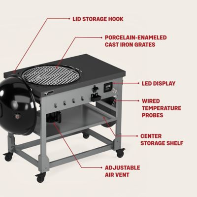 Image showing  Anaheim Charcoal Kettle Grill with Cart, 342 sq. in., Gray