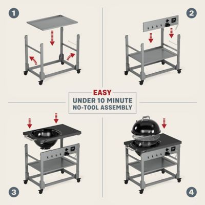 Image showing 6 th TYTUS Anaheim Charcoal Kettle Grill with Cart, 342 sq. in., Gray