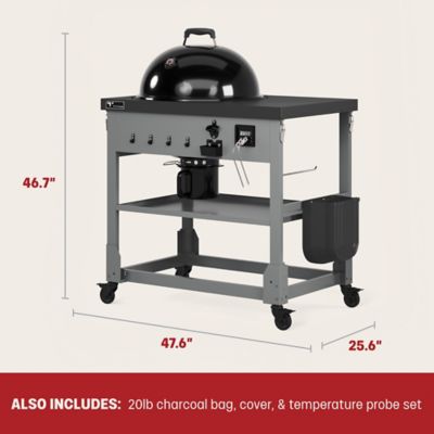 Image showing 8 th TYTUS Anaheim Charcoal Kettle Grill with Cart, 342 sq. in., Gray