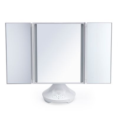 iHome Vanity Mirror with Lights BT Speaker Trifold Mirror USB Charging