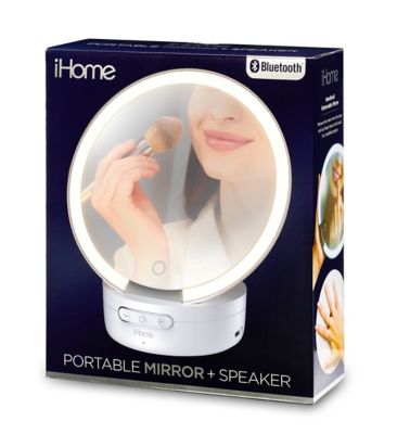 iHome Handheld Rechargeable Bluetooth Speaker Vanity Mirror