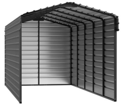 Arrow 10 ft. x 24 ft. x 9 ft. 3-Sided Carport, Charcoal