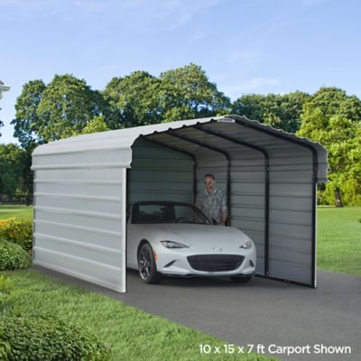 Image showing  10 ft. x 20 ft. x 7 ft. 3-Sided Carport, Eggshell
