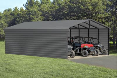 Image showing  20 ft. x 29 ft. x 7 ft. 3-Sided Carport, Charcoal