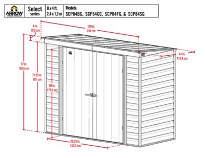 Image showing  Select 8 x 4 x 6 ft. Green Shed