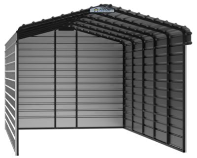 Arrow 12 ft. x 24 ft. x 9 ft. 3-Sided Carport, Eggshell