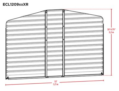 Image showing  12 ft. x 9 ft. Rear Enclosure Kit, Charcoal
