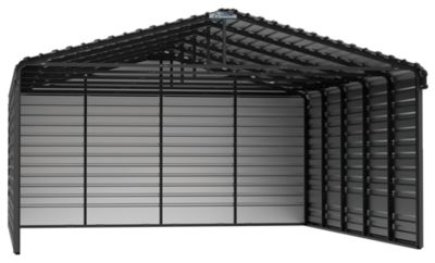 Arrow 20 ft. x 24 ft. x 9 ft. 3-Sided Carport, Charcoal