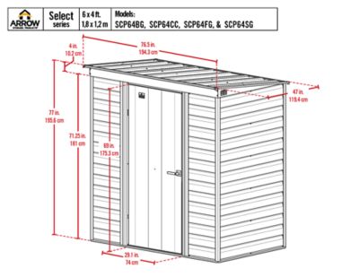 Image showing  Select 6 x 4 x 6 ft. Green Shed