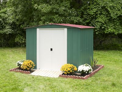 Image showing Arrow 8 ft. x 8 ft. x 6 ft. Outdoor Steel Metal Shed, Green