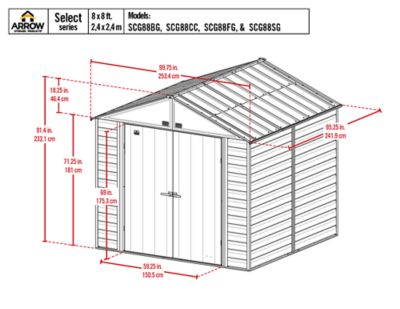 Image showing  Select 8 x 8 x 8 ft. Green Shed
