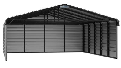 Arrow 20 ft. x 24 ft. x 7 ft. 3-Sided Carport, Eggshell