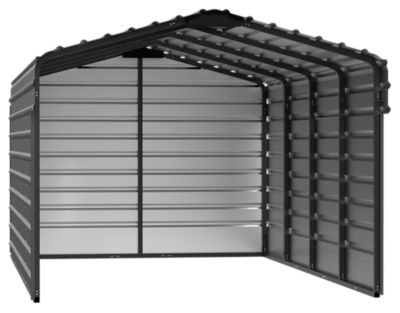 Arrow 10 ft. x 20 ft. x 7 ft. 3-Sided Carport, Charcoal
