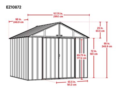 Image showing Arrow 6 ft. x 7 ft. x 6 ft. Outdoor Steel Metal Shed, Green