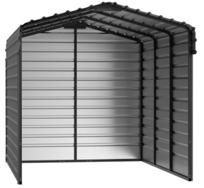 Arrow 10 ft. x 15 ft. x 9 ft. 3-Sided Carport, Charcoal
