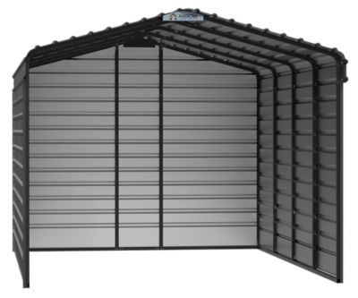 Arrow 12 ft. x 20 ft. x 9 ft. 3-Sided Carport, Charcoal
