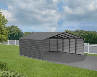 Image showing  20 ft. x 20 ft. x 7 ft. 3-Sided Carport, Charcoal