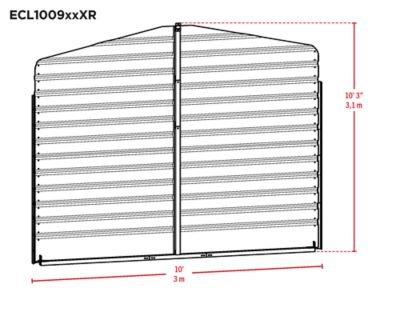 Image showing  10 ft. x 9 ft. Rear Enclosure Kit, Charcoal