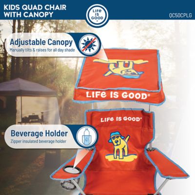 Image showing  2 x 2 x 3ft. Orange Kids Quad Chair with Canopy 1