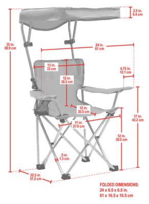 Image showing  2 x 2 x 3ft. Orange Kids Quad Chair with Canopy 1