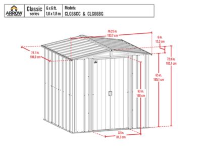 Image showing  6 x 6 x 6 ft. Outdoor Steel Shed, Gray