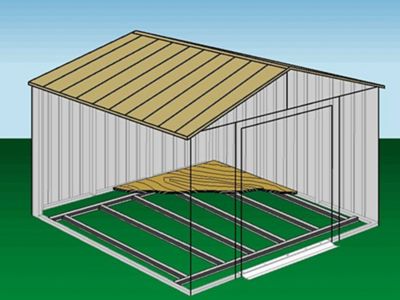 Image showing  118.25 x 165 x 1 ft. Grey Floor Frame Kit for Elite 10 x 12 and 10 x 14 ft. Sheds