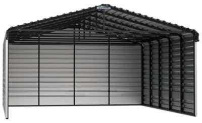 Arrow 20 ft. x 24 ft. x 9 ft. 3-Sided Carport, Eggshell