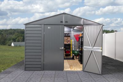 Image showing Arrow 6 ft. x 4 ft. x 6 ft. Outdoor Steel Metal Shed, Gray