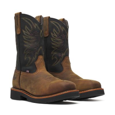 Thorogood Men's Square Toe Wellington Waterproof Safety Toe Boots, 11 in.