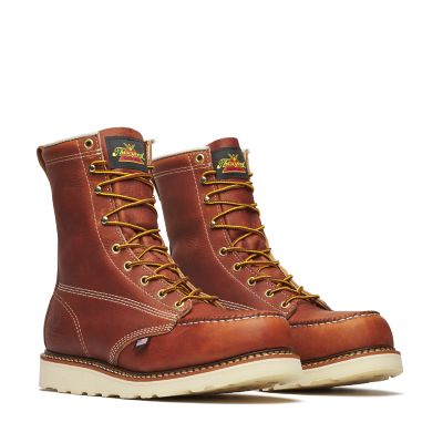 Thorogood Men's American Heritage Tobacco Safety Moc Toe Maxwear Wedge Boots, 8 in.