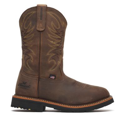 Thorogood Men's Western Work Square Toe Waterproof Composite Toe Boots, 11 in.