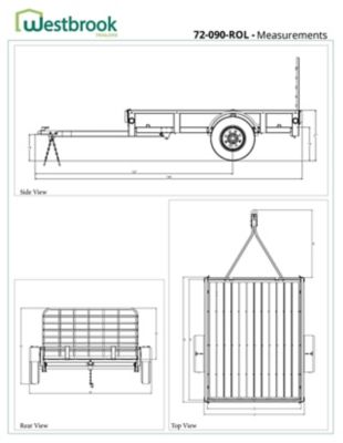 Image showing  6 ft. x 8 ft. Galvalume Railside Utility Trailer, 1,548 lb. Max Capacity
