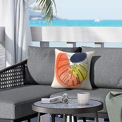 Outdoor Decor by Commonwealth Banana Leaf Print Pillow, 18 in. x 18 in., Multi