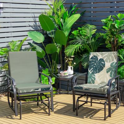 Outdoor Decor by Commonwealth Leaf Print High Back Cushion 19 x 42 in Sage